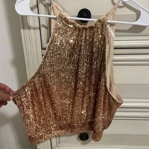 Free People Sequin Lights Out Crop Top